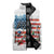 American Flag Fishing Sleeveless Puffer Jacket with Fishing Rods and Lures Watercolor Style Design - Wonder Print Shop