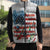 American Flag Fishing Sleeveless Puffer Jacket with Fishing Rods and Lures Watercolor Style Design - Wonder Print Shop