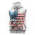 American Flag Fishing Sleeveless Zip Hoodie with Fishing Rods and Lures Watercolor Style Design - Wonder Print Shop