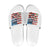 American Flag Fishing Slide Sandals with Fishing Rods and Lures Watercolor Style Design - Wonder Print Shop