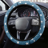 American Flag Fishing Steering Wheel Cover with Fishing Rods and Lures Watercolor Style Design - Wonder Print Shop
