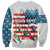 American Flag Fishing Sweatshirt with Fishing Rods and Lures Watercolor Style Design - Wonder Print Shop