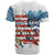 American Flag Fishing T Shirt with Fishing Rods and Lures Watercolor Style Design - Wonder Print Shop