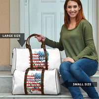 American Flag Fishing Travel Bag with Fishing Rods and Lures Watercolor Style Design - Wonder Print Shop