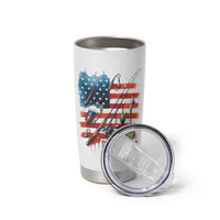 American Flag Fishing Tumbler Cup with Fishing Rods and Lures Watercolor Style Design - Wonder Print Shop