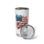 American Flag Fishing Tumbler Cup with Fishing Rods and Lures Watercolor Style Design - Wonder Print Shop
