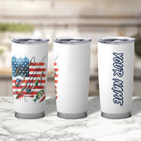 American Flag Fishing Tumbler Cup with Fishing Rods and Lures Watercolor Style Design - Wonder Print Shop