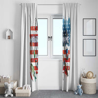 American Flag Fishing Window Curtain with Fishing Rods and Lures Watercolor Style Design - Wonder Print Shop