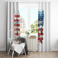 American Flag Fishing Window Curtain with Fishing Rods and Lures Watercolor Style Design - Wonder Print Shop