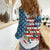 American Flag Fishing Women Casual Shirt with Fishing Rods and Lures Watercolor Style Design - Wonder Print Shop