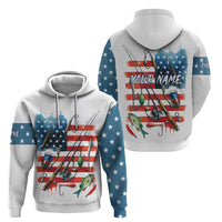 American Flag Fishing Zip Hoodie with Fishing Rods and Lures Watercolor Style Design - Wonder Print Shop