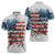 American Flag Fishing Zipper Polo Shirt with Fishing Rods and Lures Watercolor Style Design - Wonder Print Shop