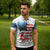American Flag Fishing Zipper Polo Shirt with Fishing Rods and Lures Watercolor Style Design - Wonder Print Shop