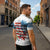 American Flag Fishing Zipper Polo Shirt with Fishing Rods and Lures Watercolor Style Design - Wonder Print Shop