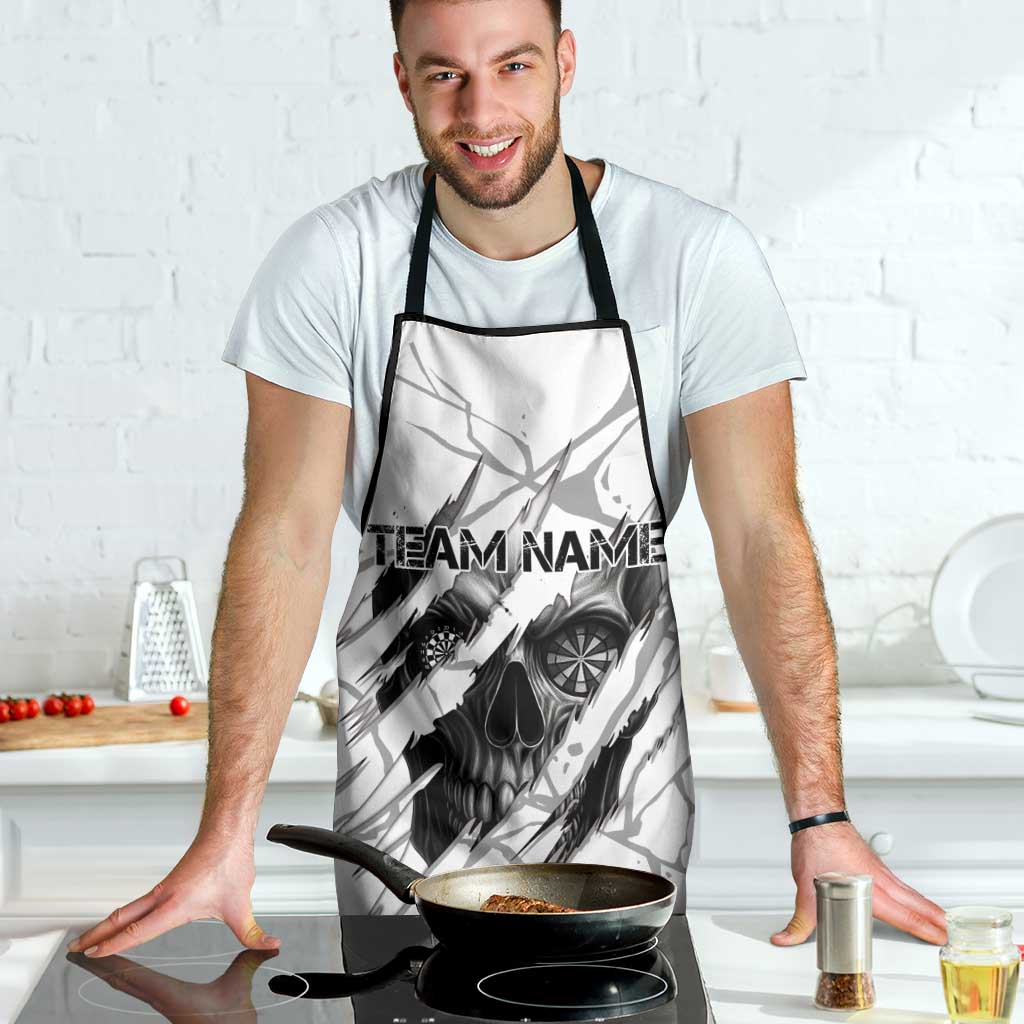 Dartboard Skull Darts Apron with Torn Stone Texture and Cracked Marble Design - Wonder Print Shop
