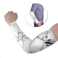 Dartboard Skull Darts Arm Sleeves with Torn Stone Texture and Cracked Marble Design - Wonder Print Shop