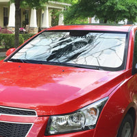 Dartboard Skull Darts Auto Sun Shade with Torn Stone Texture and Cracked Marble Design - Wonder Print Shop