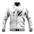 Dartboard Skull Darts Baseball Jacket with Torn Stone Texture and Cracked Marble Design - Wonder Print Shop