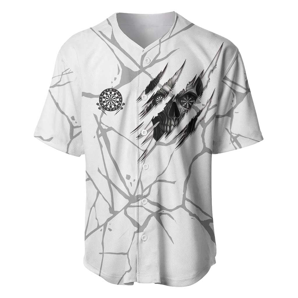 Dartboard Skull Darts Baseball Jersey with Torn Stone Texture and Cracked Marble Design - Wonder Print Shop