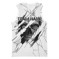 Dartboard Skull Darts Basketball Jersey with Torn Stone Texture and Cracked Marble Design - Wonder Print Shop