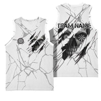 Dartboard Skull Darts Basketball Jersey with Torn Stone Texture and Cracked Marble Design - Wonder Print Shop