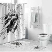 Dartboard Skull Darts Bathroom Set with Torn Stone Texture and Cracked Marble Design - Wonder Print Shop