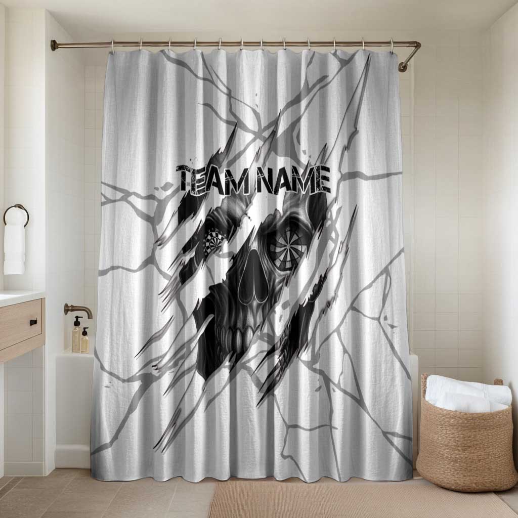 Dartboard Skull Darts Bathroom Set with Torn Stone Texture and Cracked Marble Design - Wonder Print Shop