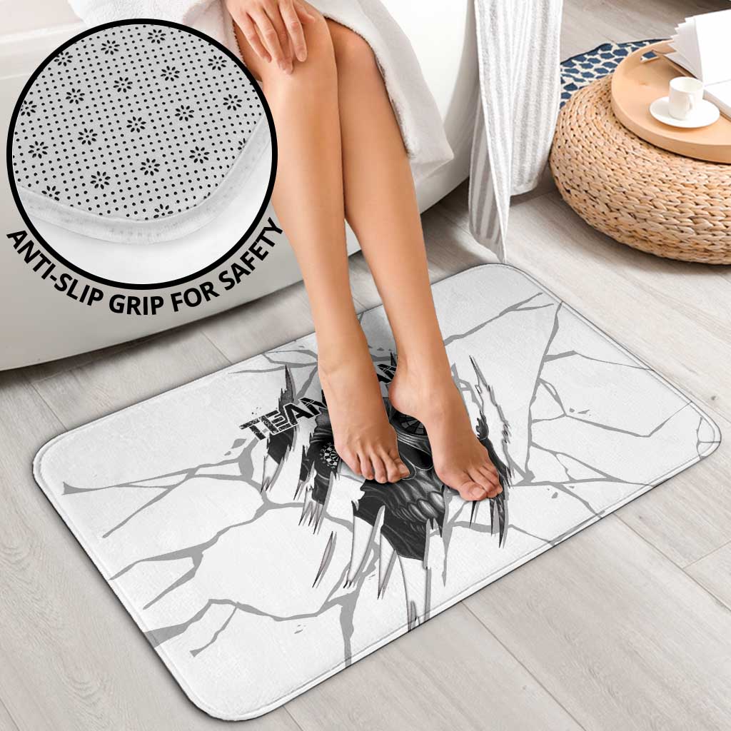 Dartboard Skull Darts Bathroom Set with Torn Stone Texture and Cracked Marble Design - Wonder Print Shop