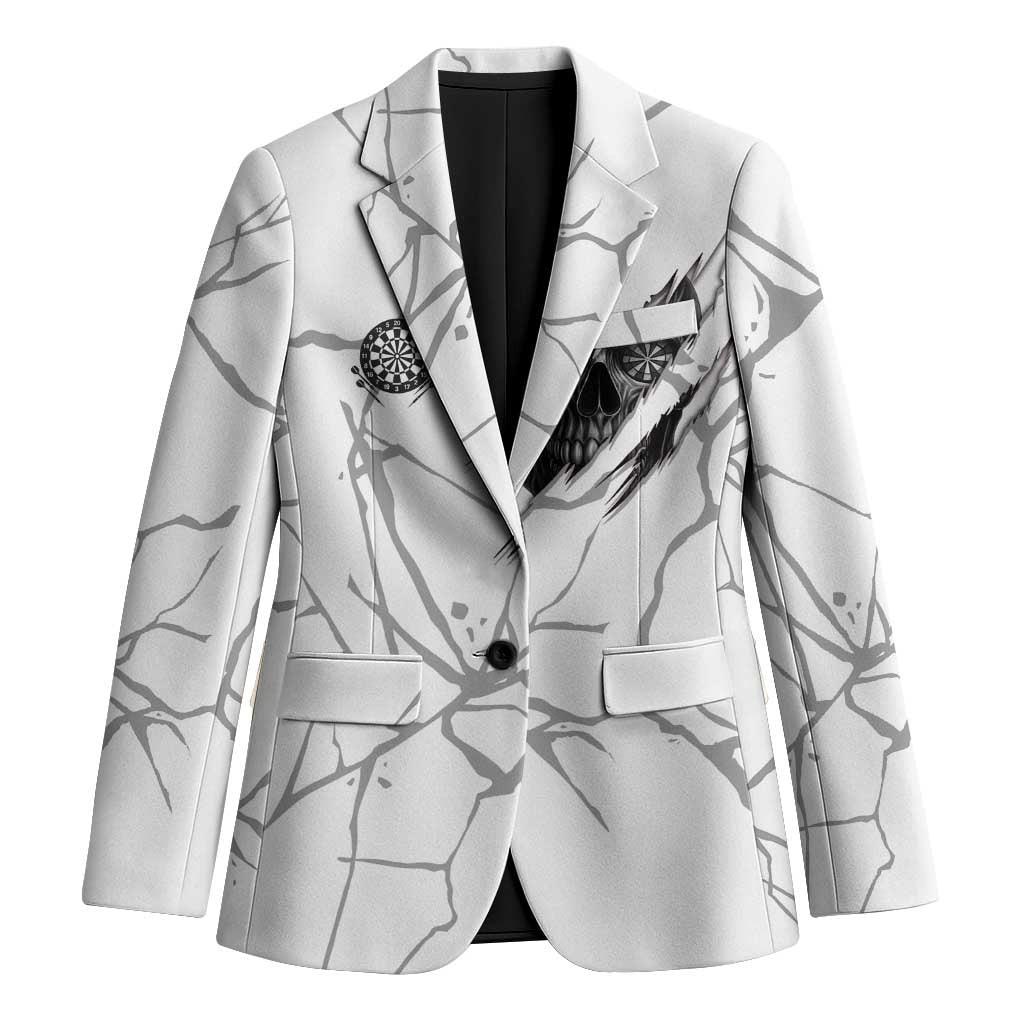 Dartboard Skull Darts Blazer with Torn Stone Texture and Cracked Marble Design - Wonder Print Shop
