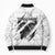 Dartboard Skull Darts Bomber Puffer Jacket with Torn Stone Texture and Cracked Marble Design - Wonder Print Shop