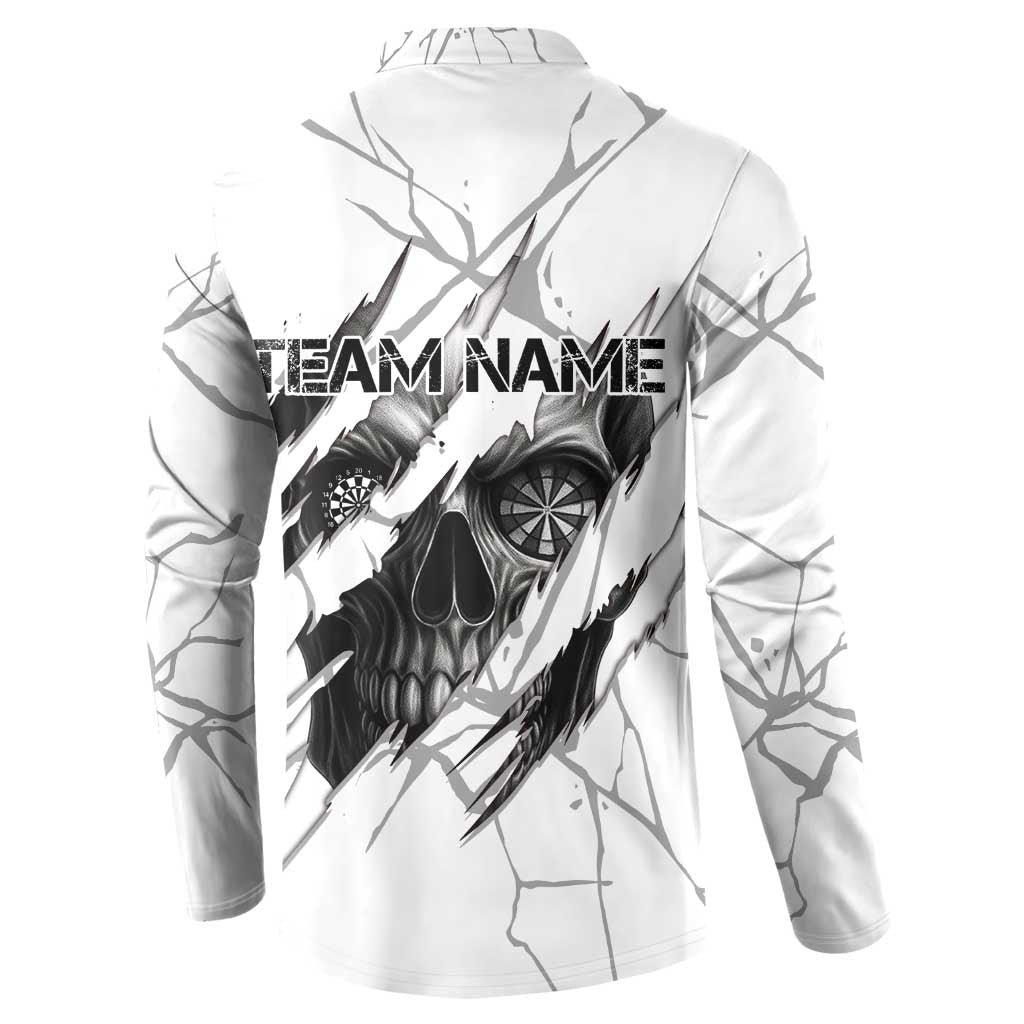 Dartboard Skull Darts Button Sweatshirt with Torn Stone Texture and Cracked Marble Design - Wonder Print Shop