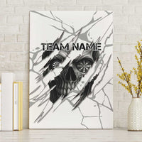 Dartboard Skull Darts Canvas Wall Art with Torn Stone Texture and Cracked Marble Design - Wonder Print Shop