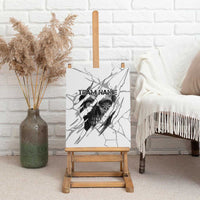 Dartboard Skull Darts Canvas Wall Art with Torn Stone Texture and Cracked Marble Design - Wonder Print Shop