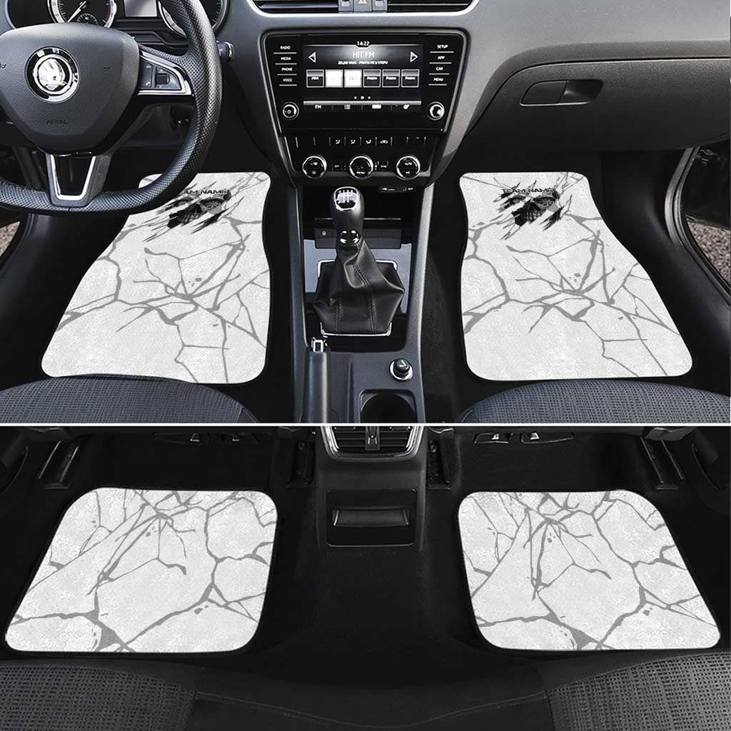 Dartboard Skull Darts Car Mats with Torn Stone Texture and Cracked Marble Design - Wonder Print Shop