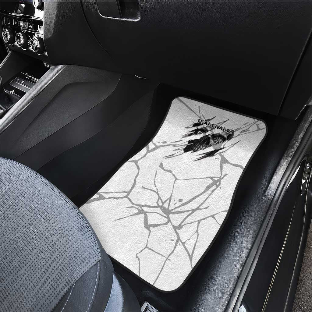 Dartboard Skull Darts Car Mats with Torn Stone Texture and Cracked Marble Design - Wonder Print Shop