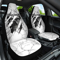 Dartboard Skull Darts Car Seat Cover with Torn Stone Texture and Cracked Marble Design - Wonder Print Shop