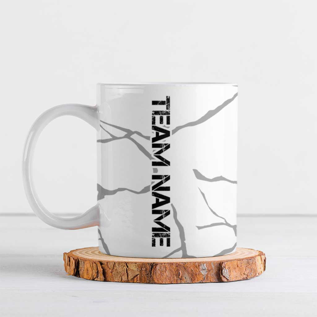 Dartboard Skull Darts Ceramic Mug with Torn Stone Texture and Cracked Marble Design - Wonder Print Shop