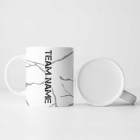 Dartboard Skull Darts Ceramic Mug with Torn Stone Texture and Cracked Marble Design - Wonder Print Shop