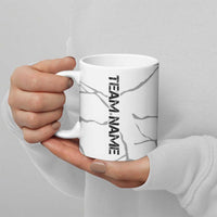 Dartboard Skull Darts Ceramic Mug with Torn Stone Texture and Cracked Marble Design - Wonder Print Shop