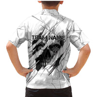 Dartboard Skull Darts Family Matching Mermaid Dress and Hawaiian Shirt with Torn Stone Texture and Cracked Marble Design - Wonder Print Shop