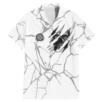 Dartboard Skull Darts Family Matching Mermaid Dress and Hawaiian Shirt with Torn Stone Texture and Cracked Marble Design - Wonder Print Shop