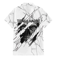 Dartboard Skull Darts Family Matching Mermaid Dress and Hawaiian Shirt with Torn Stone Texture and Cracked Marble Design - Wonder Print Shop