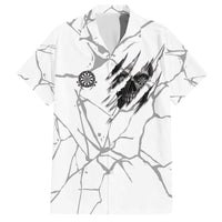 Dartboard Skull Darts Family Matching Off The Shoulder Long Sleeve Dress and Hawaiian Shirt with Torn Stone Texture and Cracked Marble Design - Wonder Print Shop