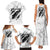 Dartboard Skull Darts Family Matching Tank Maxi Dress and Hawaiian Shirt with Torn Stone Texture and Cracked Marble Design - Wonder Print Shop