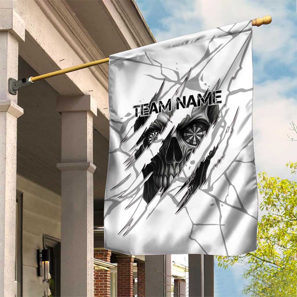 Dartboard Skull Darts Garden Flag with Torn Stone Texture and Cracked Marble Design - Wonder Print Shop