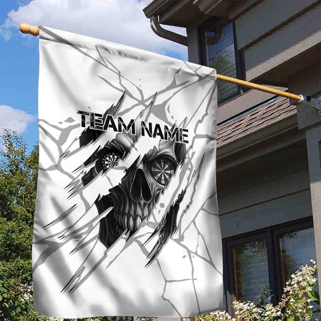 Dartboard Skull Darts Garden Flag with Torn Stone Texture and Cracked Marble Design - Wonder Print Shop