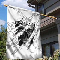 Dartboard Skull Darts Garden Flag with Torn Stone Texture and Cracked Marble Design - Wonder Print Shop