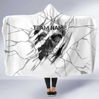 Dartboard Skull Darts Hooded Blanket with Torn Stone Texture and Cracked Marble Design - Wonder Print Shop