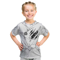 Dartboard Skull Darts Kid T Shirt with Torn Stone Texture and Cracked Marble Design - Wonder Print Shop