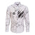 Dartboard Skull Darts Long Sleeve Button Shirt with Torn Stone Texture and Cracked Marble Design - Wonder Print Shop